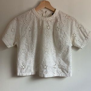 Topshop Eyelet Cropped Tee